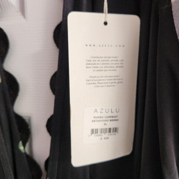 Azulu Chic Black Jumpsuit with Colorful Dots Size XL - Picture 12 of 13